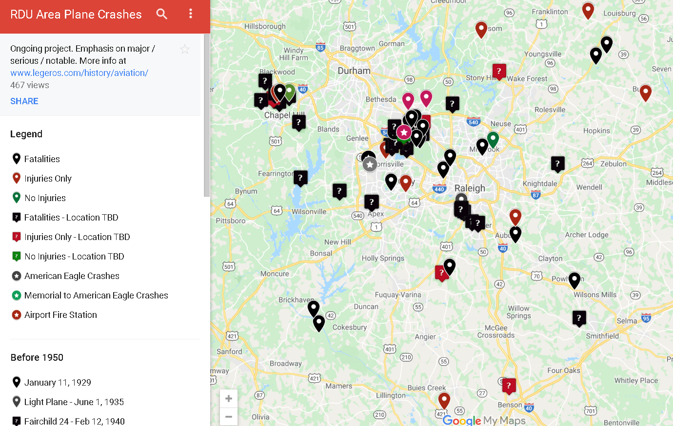 Interactive Map of Local Plane Crash Sites – Legeros Fire Blog